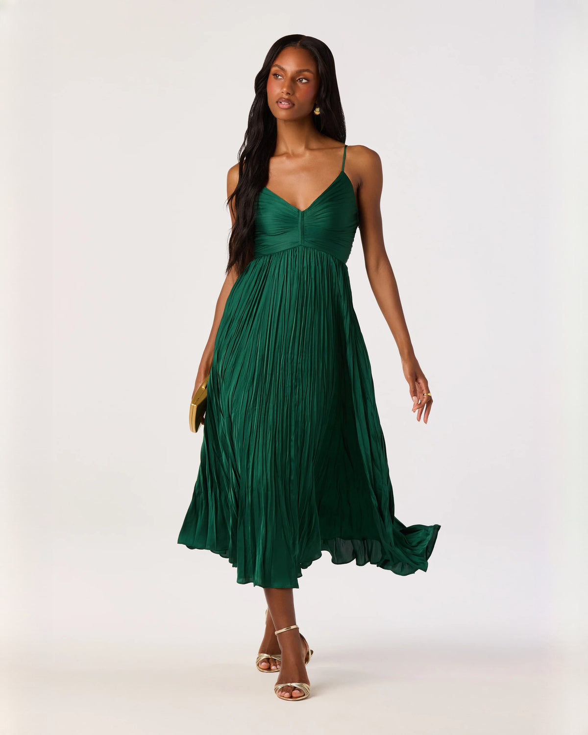 sleeveless chiffon a-line midi bridesmaid dress - image 1