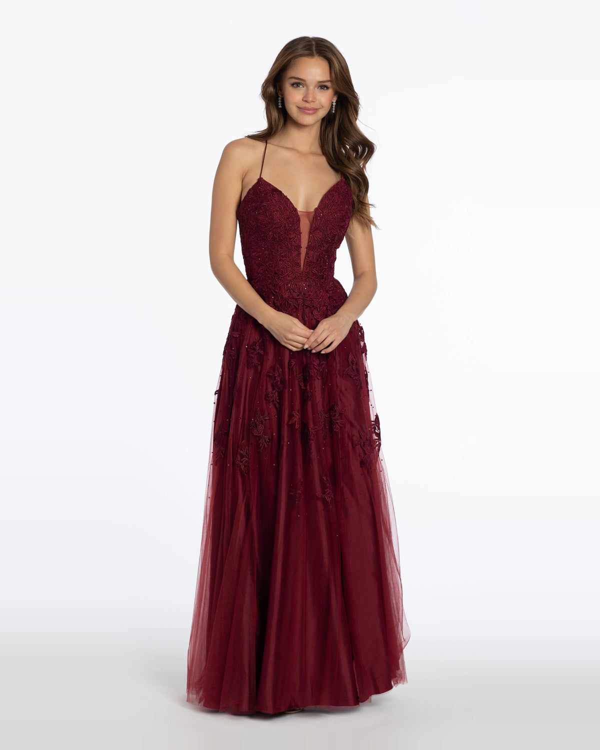 plunging neckline a-line floor-length prom dress - image 1