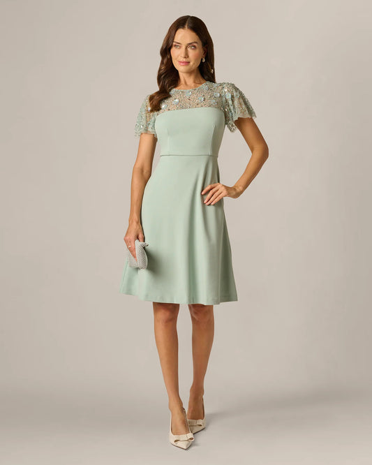 flutter-sleeve a-line maxi mother of the bride dress - image 1