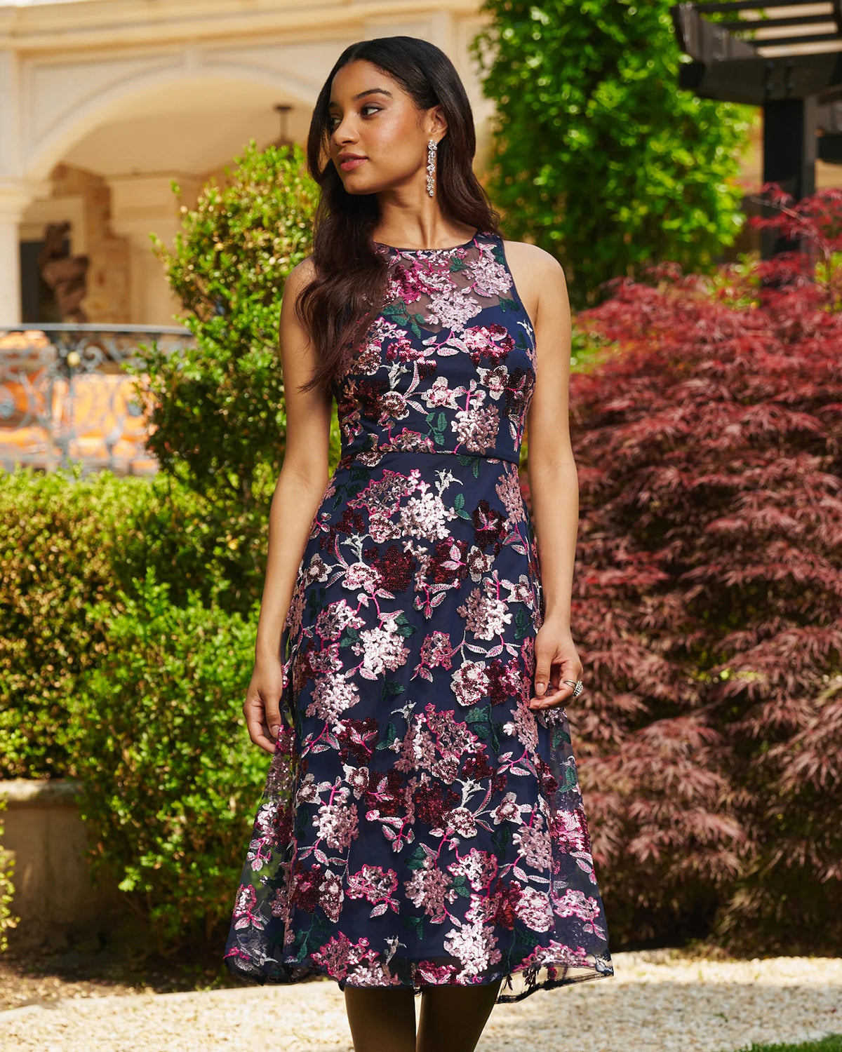 sleeveless a-line midi mother of the bride dress - image 1