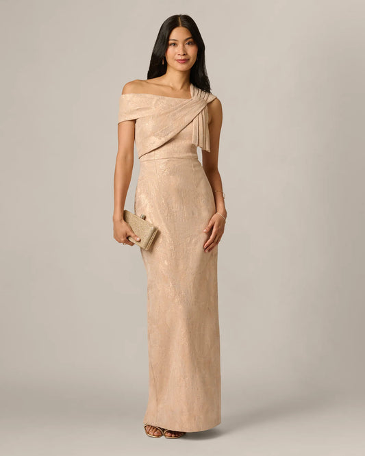 spaghetti strap sheath maxi mother of the bride dress - image 1