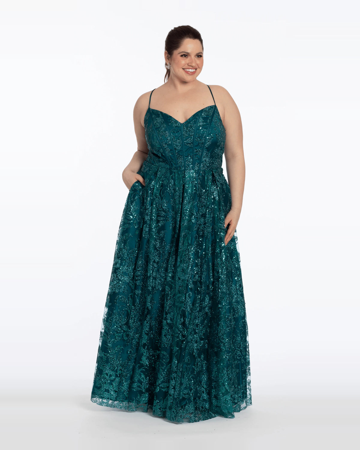 v neck ball-gown floor-length prom dress - image 1