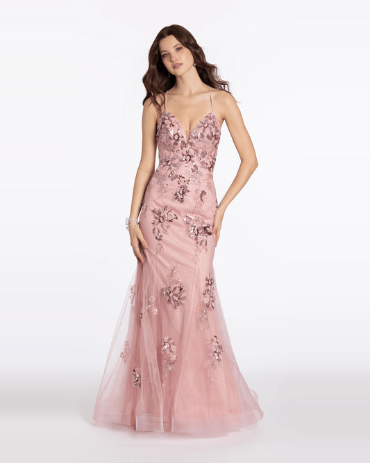 sweetheart trumpet maxi prom dress - image 1