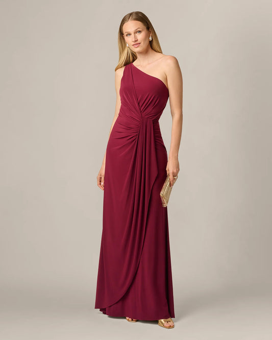 one shoulder mermaid floor-length mother of the bride dress - image 1