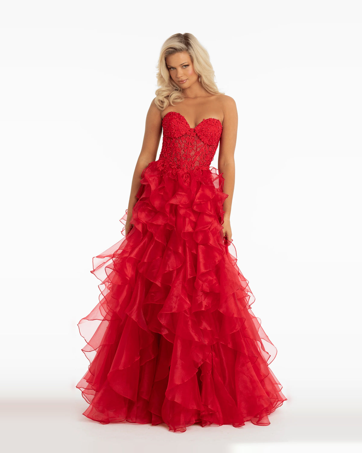 strapless ball-gown floor-length prom dress - image 1