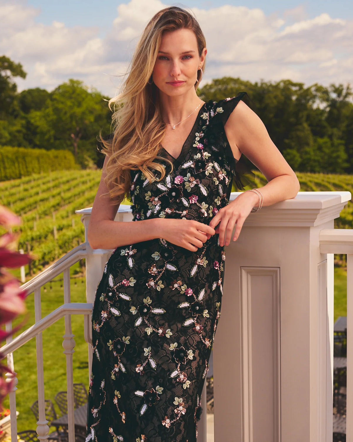 flutter-sleeve a-line maxi mother of the bride dress - image 1
