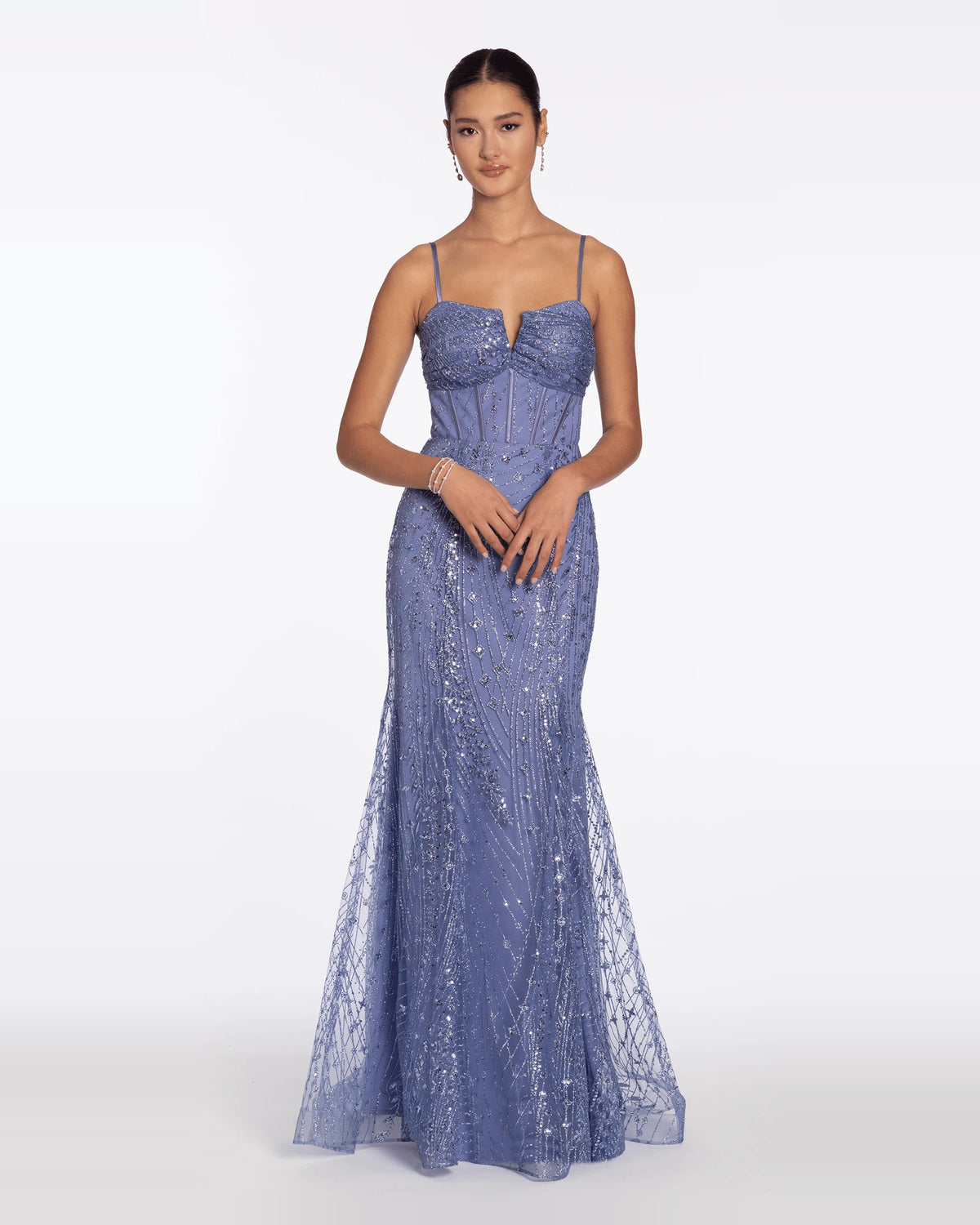 sweetheart trumpet maxi prom dress - image 1