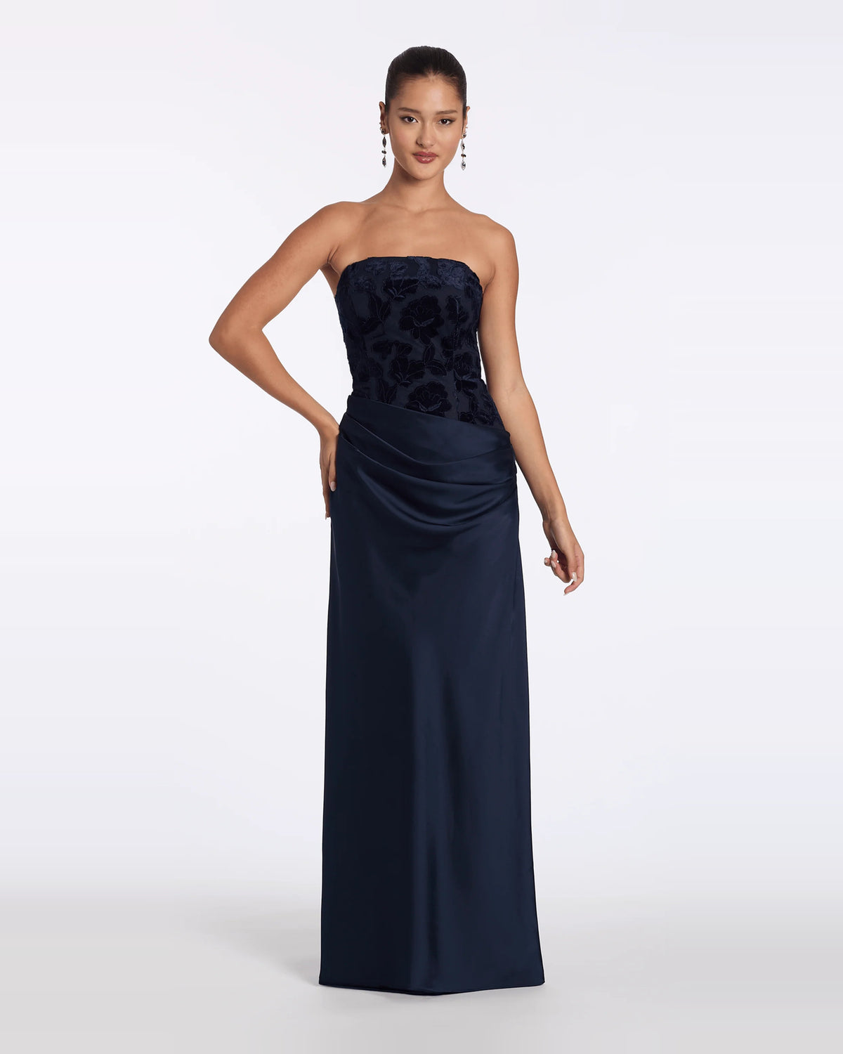 square neck column maxi prom dress - image 1