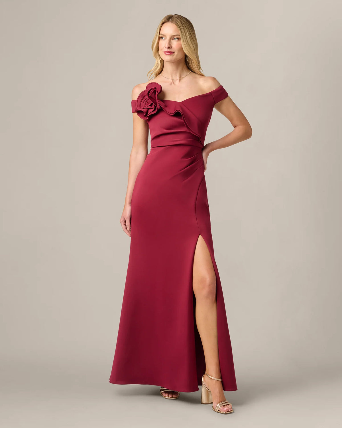 off-shoulder mermaid maxi mother of the bride dress - image 1