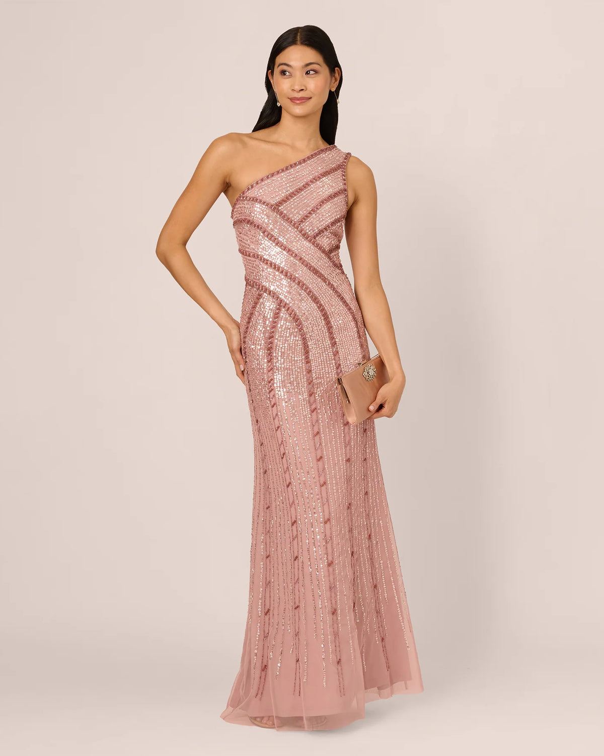 one-shoulder mermaid maxi mother of the bride dress - image 1