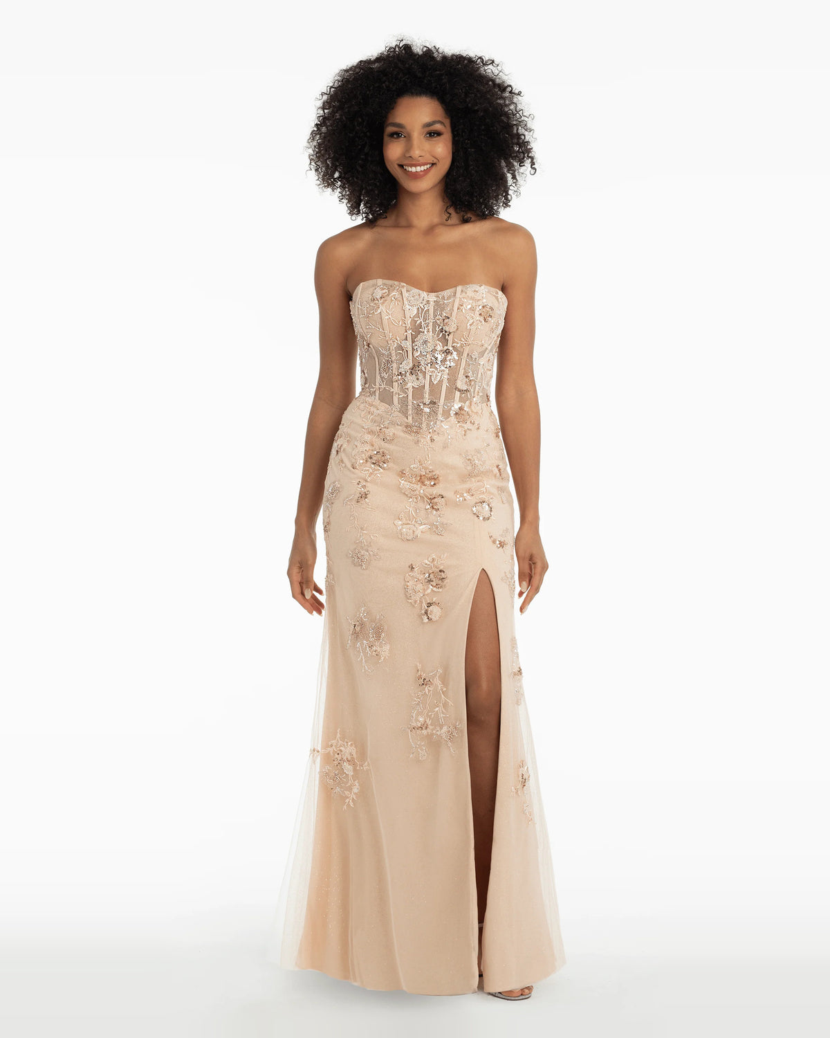 strapless trumpet maxi prom dress - image 1