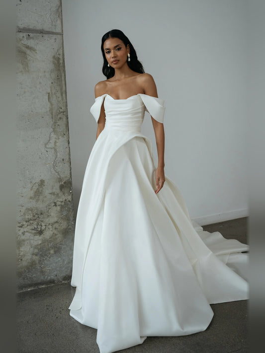 cowl neck ball-gown floor-length formal dress - image 1