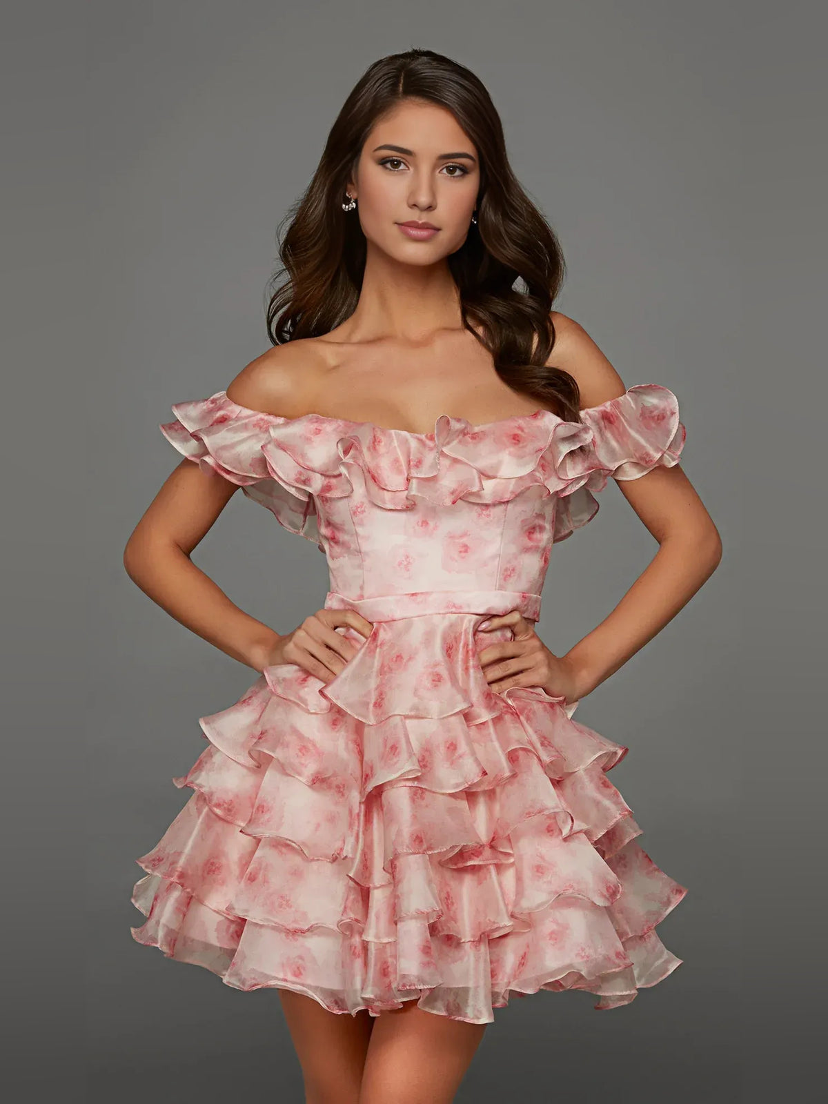 As Picture mini homecoming dress, alternate view showing the full-length silhouette
