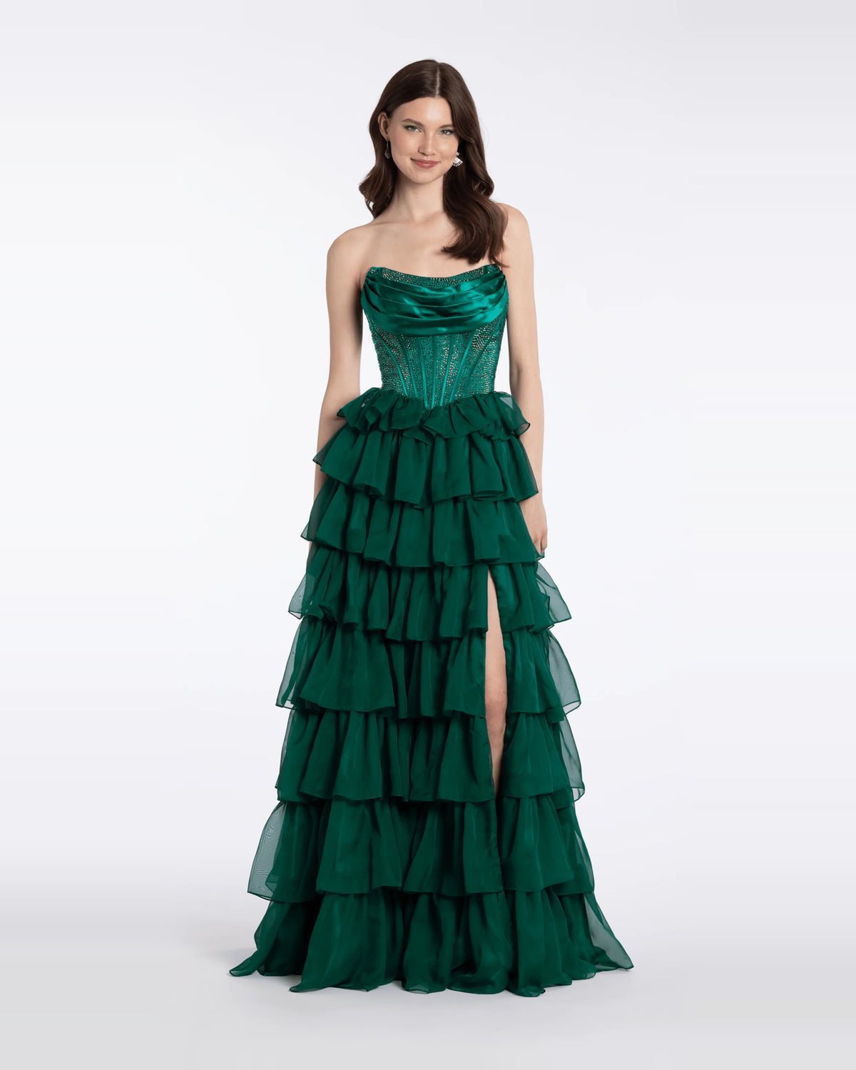 strapless a-line maxi prom dress - image 1