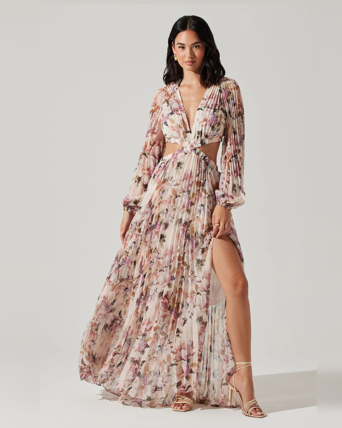 spaghetti strap a-line maxi formal dress - image 1