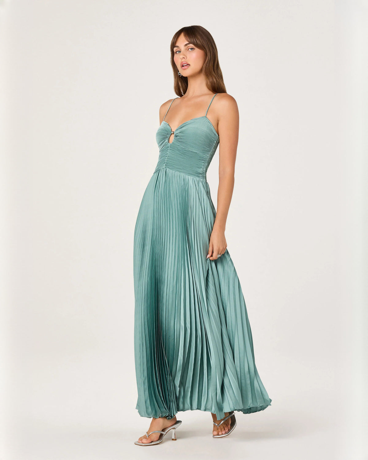 sleeveless chiffon a-line maxi bridesmaid dress - image 1