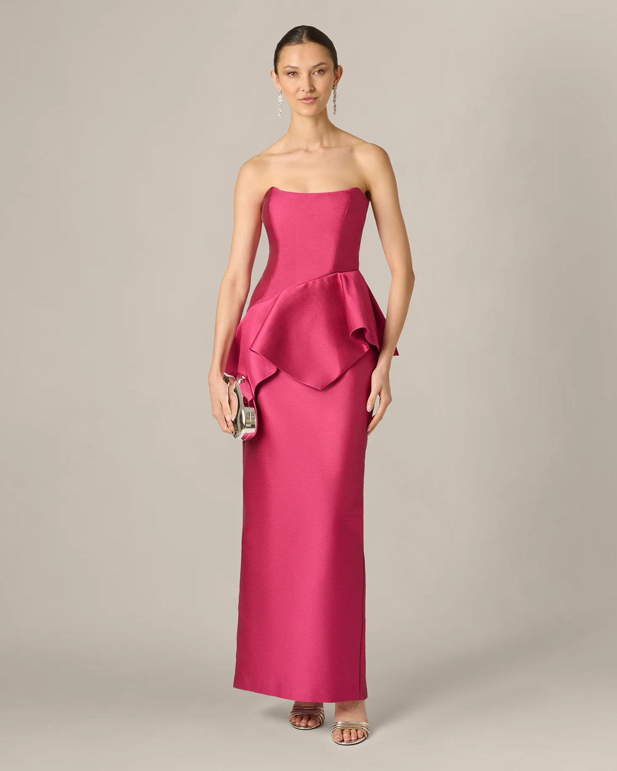 strapless a-line maxi mother of the bride dress - image 1
