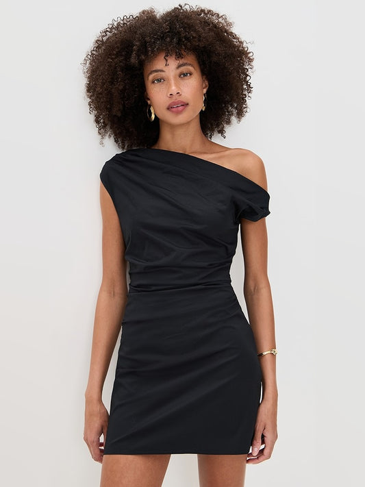 Orange mini homecoming dress, front view showing the silhouette