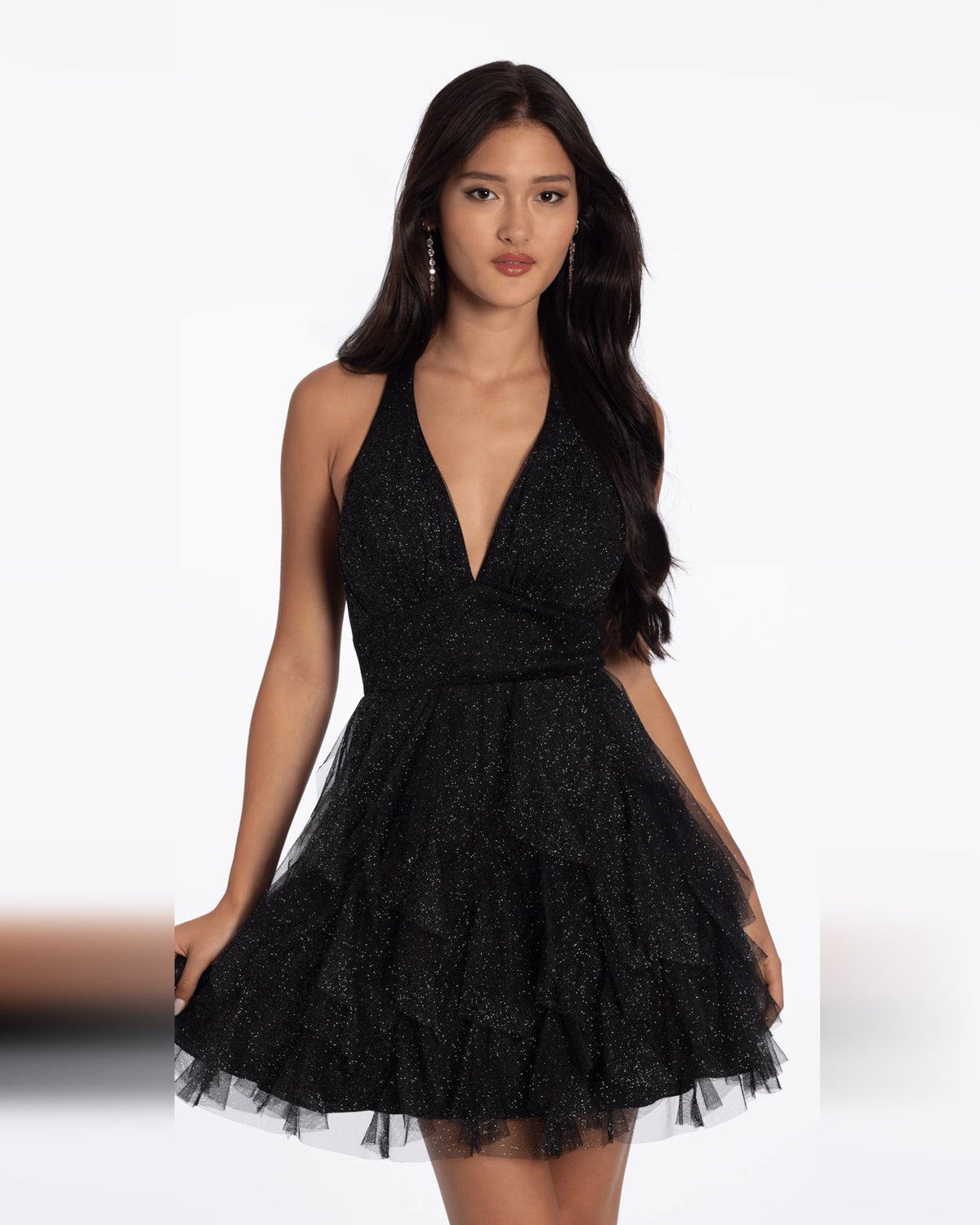 halter neck fit-and-flare maxi homecoming dress - image 1