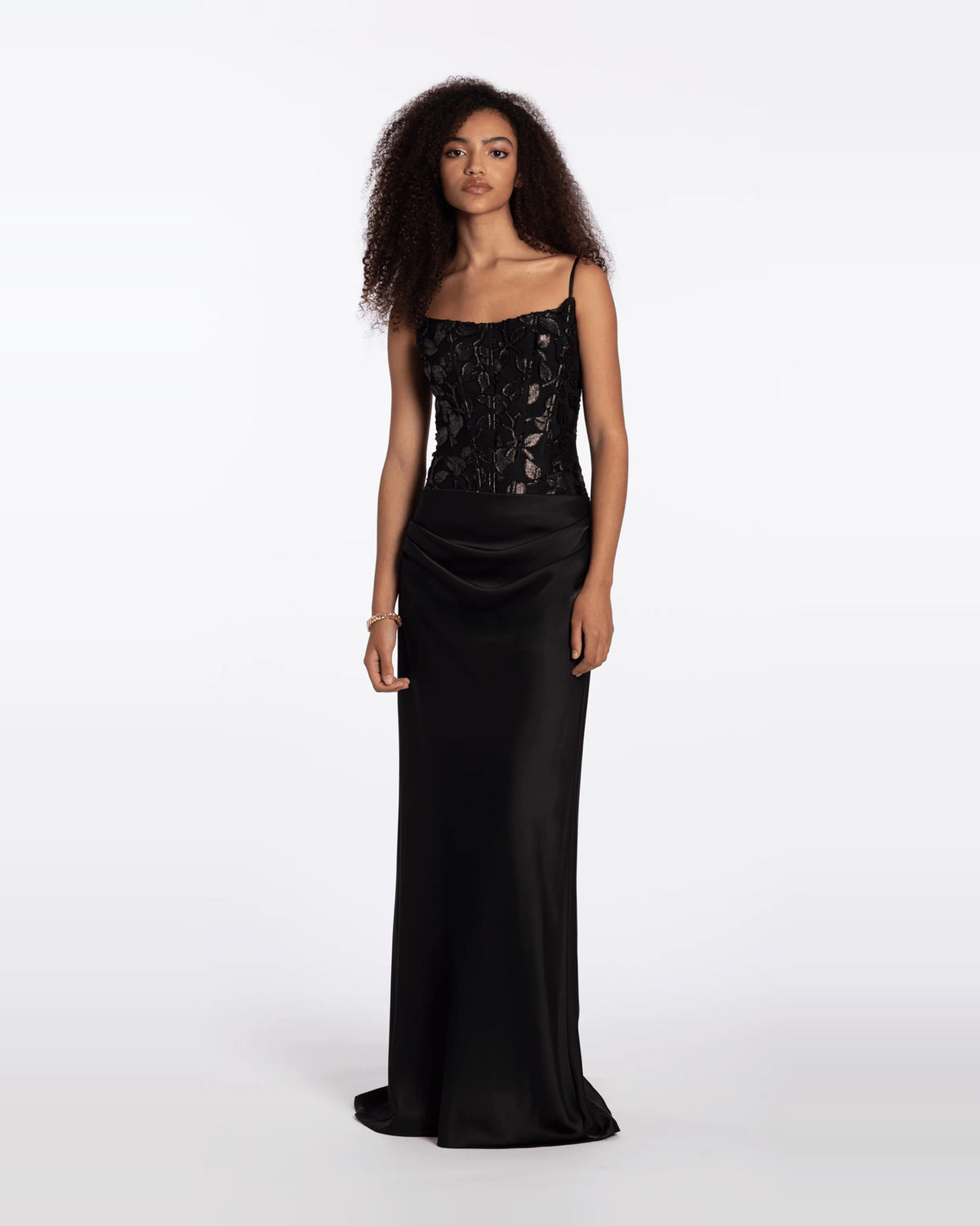 strapless column maxi prom dress - image 1