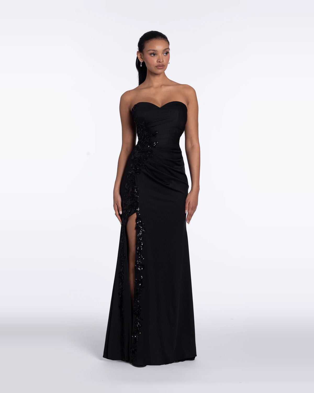sweetheart column maxi prom dress - image 1
