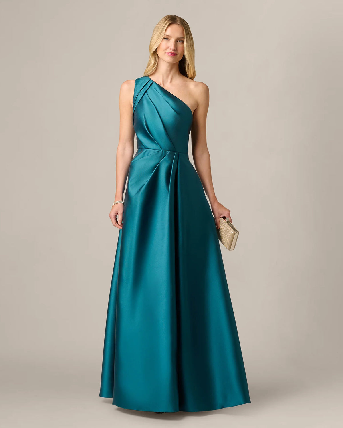 one-shoulder a-line maxi mother of the bride dress - image 1