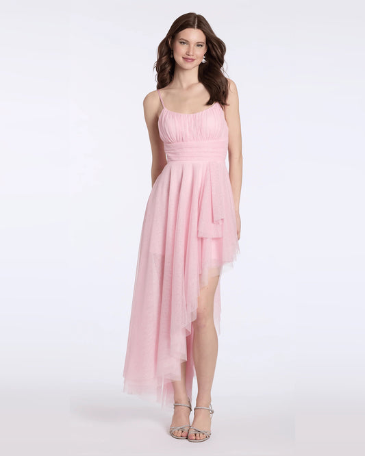 spaghetti strap a-line maxi homecoming dress - image 1