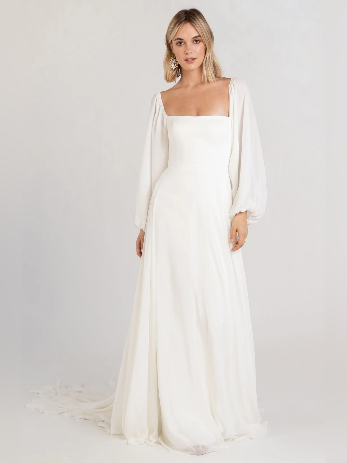 square neck a-line floor-length formal dress - image 1