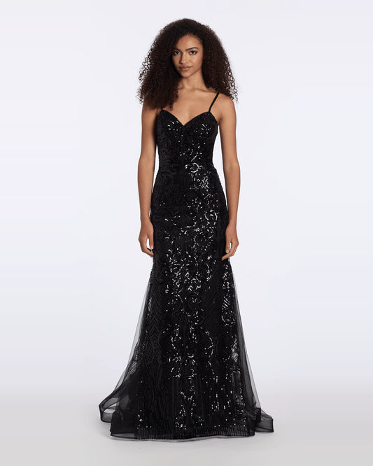 sweetheart trumpet maxi prom dress - image 1
