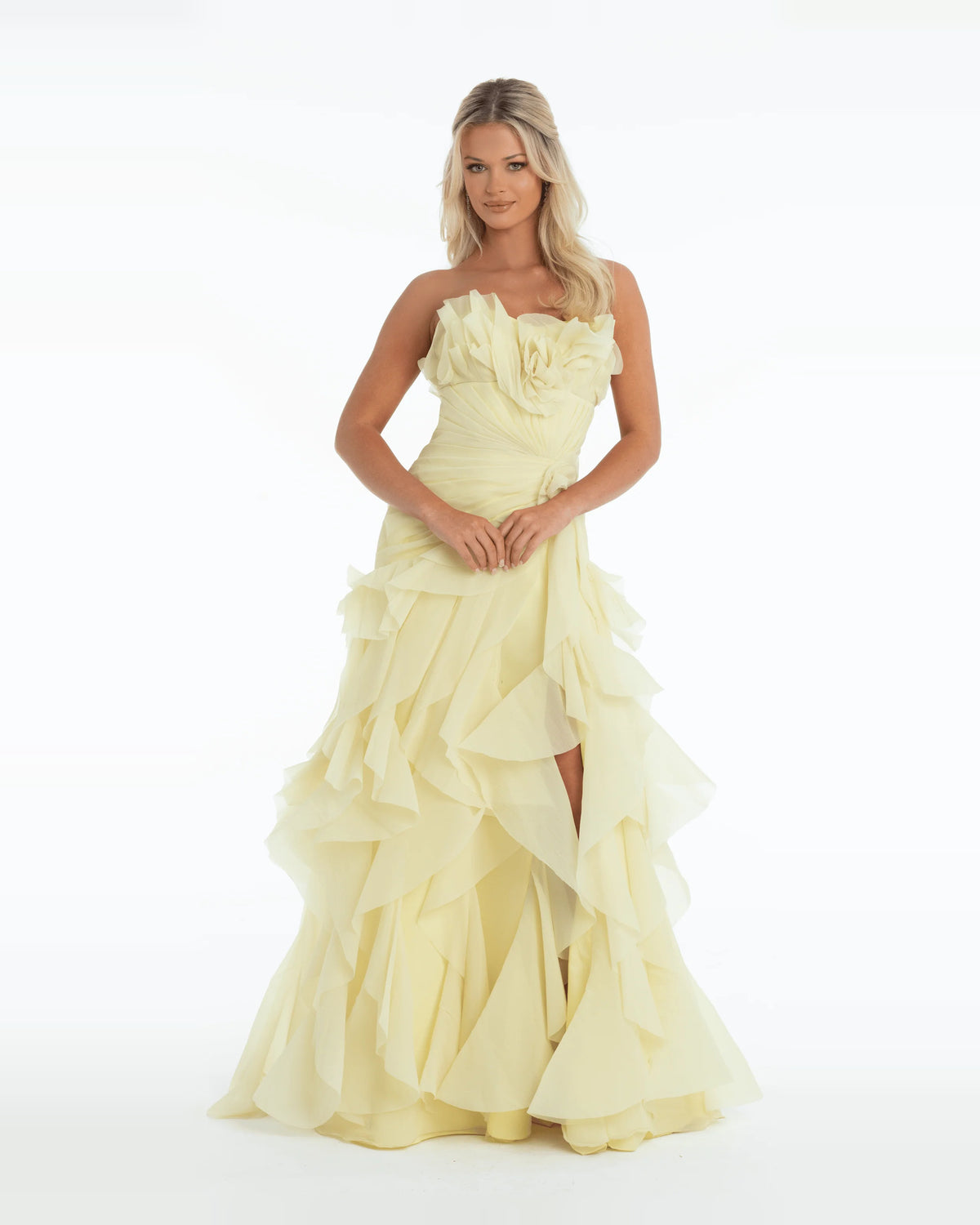 strapless a-line maxi prom dress - image 1