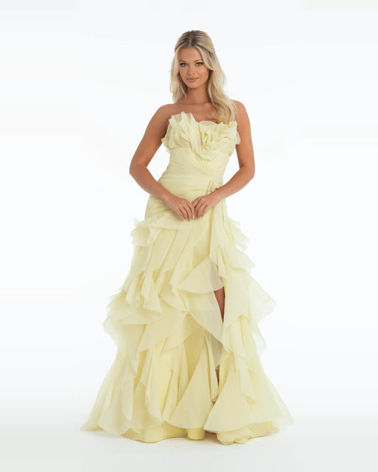 strapless a-line maxi prom dress - image 1