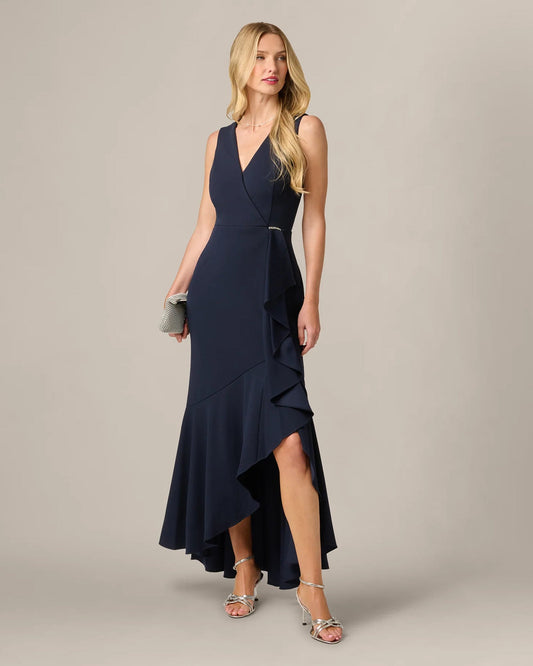 spaghetti strap mermaid maxi mother of the bride dress - image 1