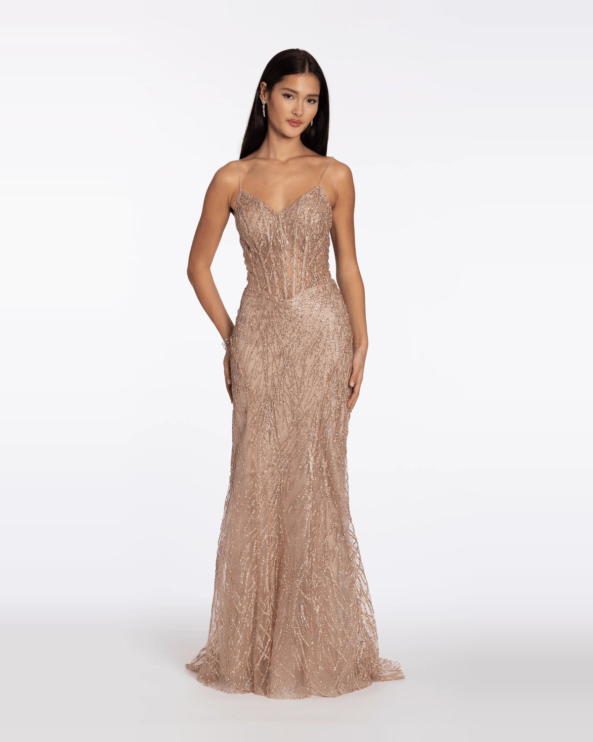 sweetheart trumpet maxi prom dress - image 1