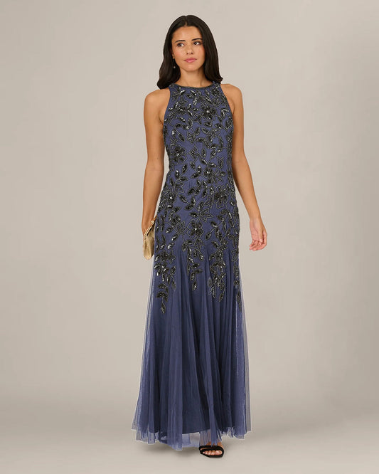 sleeveless a-line maxi mother of the bride dress - image 1