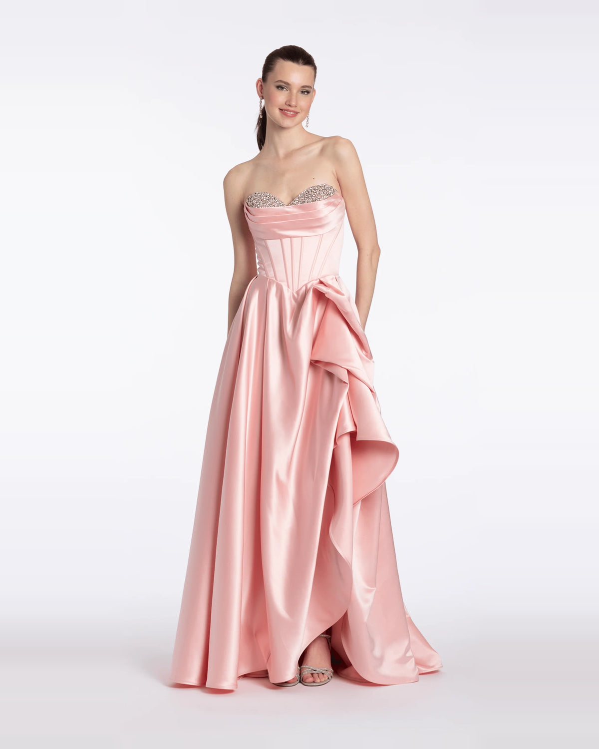 strapless a-line maxi prom dress - image 1