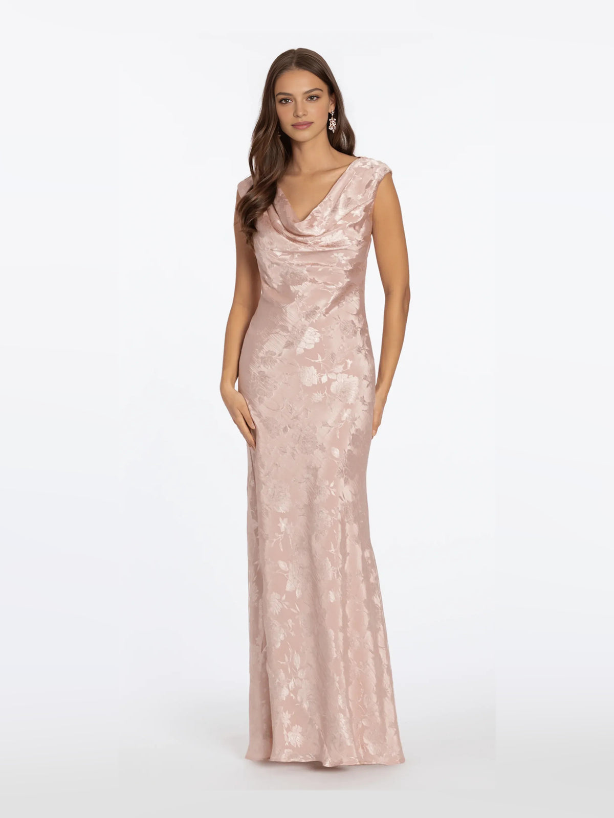 Blush Pink floor-length prom dress, front view showing the mermaid silhouette
