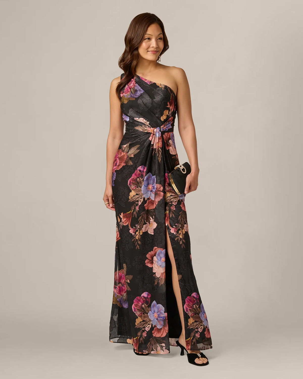 one-shoulder a-line maxi mother of the bride dress - image 1
