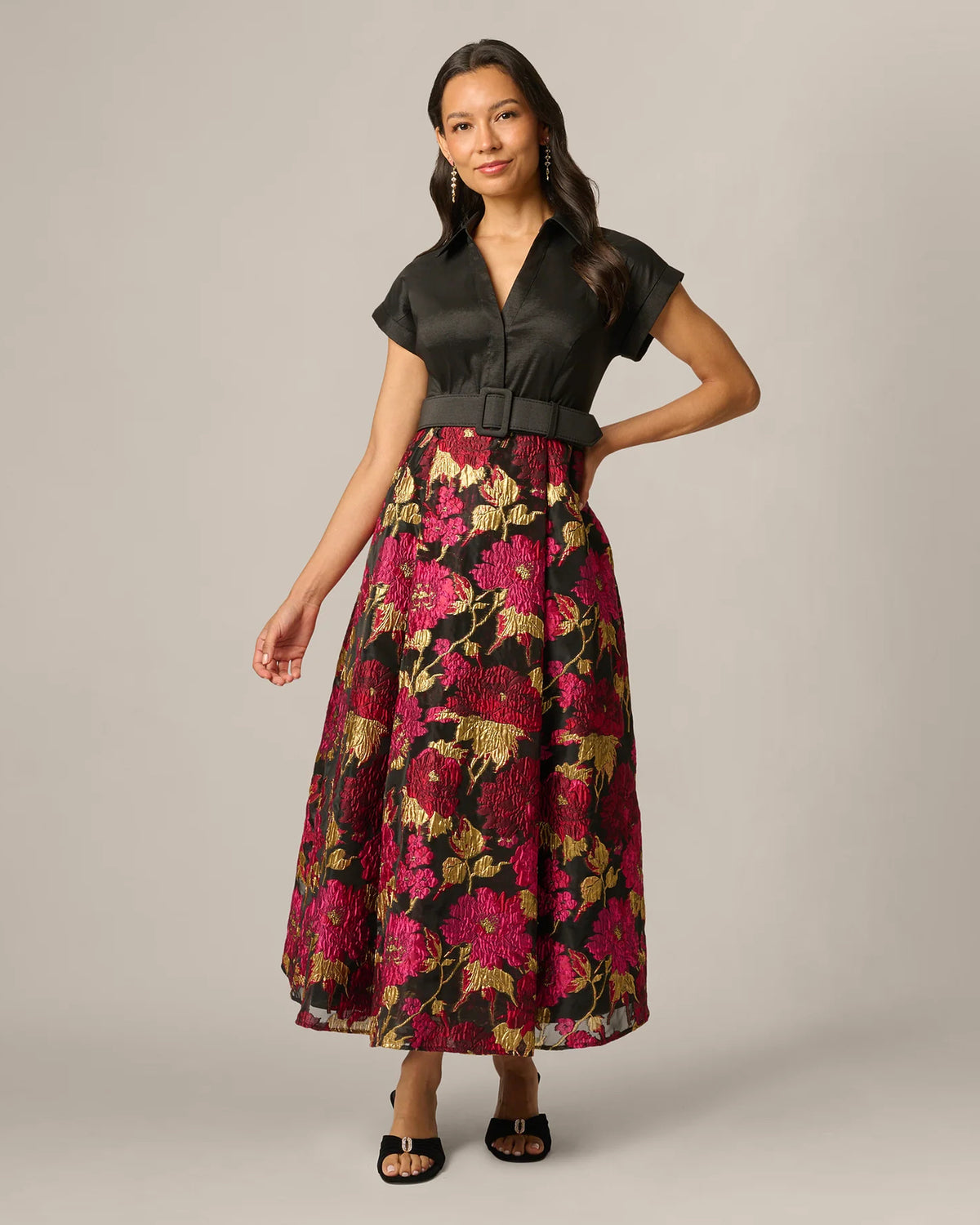spaghetti strap a-line maxi mother of the bride dress - image 1
