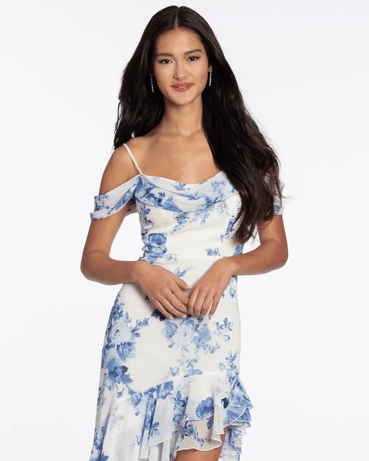 spaghetti strap a-line maxi homecoming dress - image 1