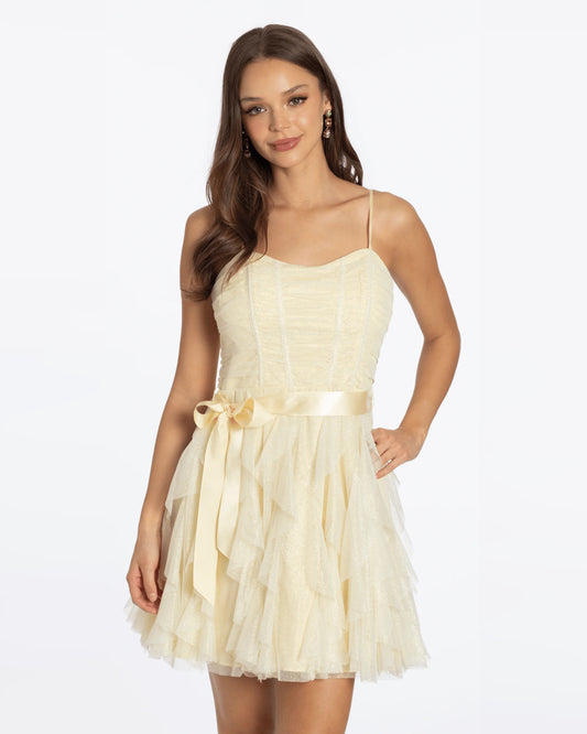spaghetti strap fit-and-flare maxi homecoming dress - image 1