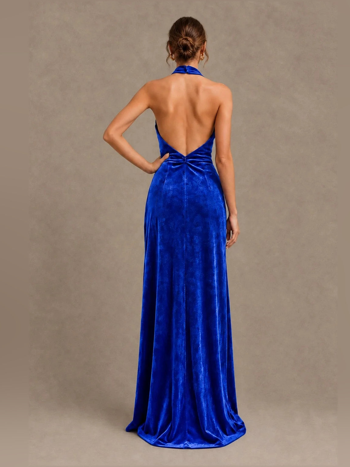 Emerald Green floor-length bridesmaid dress, front view showing the sheath silhouette