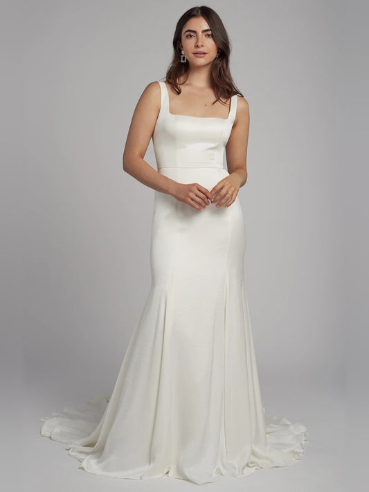 square neck fit-and-flare floor-length formal dress - image 1