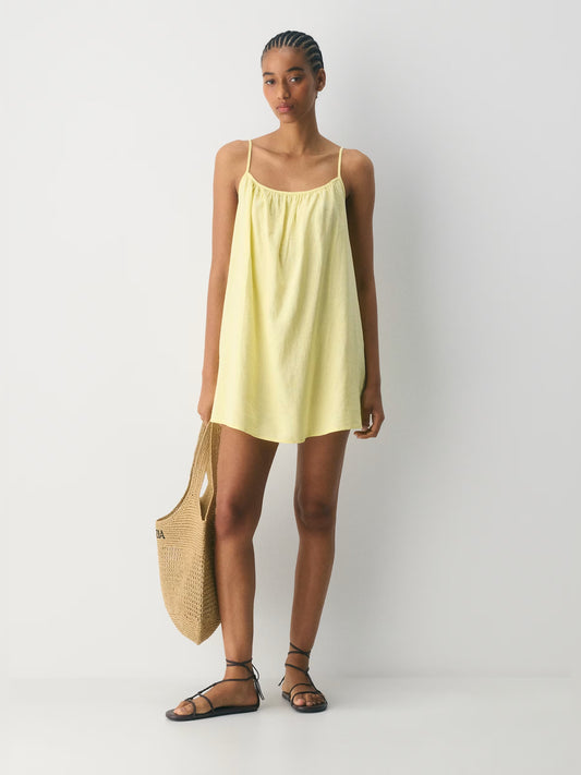 Brown mini homecoming dress, front view showing the silhouette