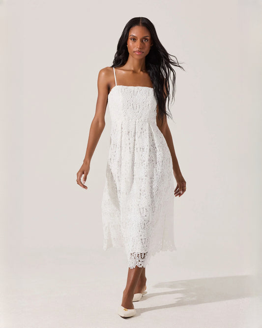 sleeveless mesh a-line midi bridesmaid dress - image 1