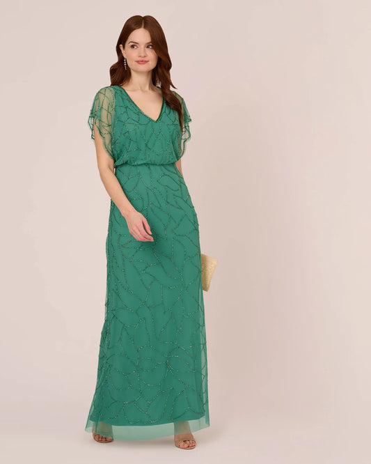 v neck mermaid floor-length mother of the bride dress - image 1