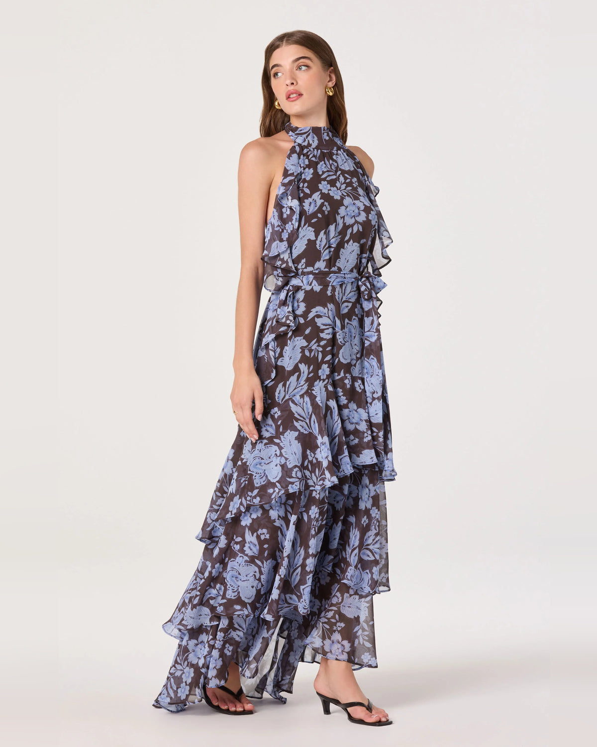 spaghetti strap a-line maxi formal dress - image 1