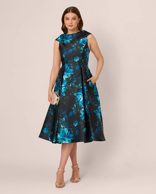 sleeveless a-line midi mother of the bride dress - image 1