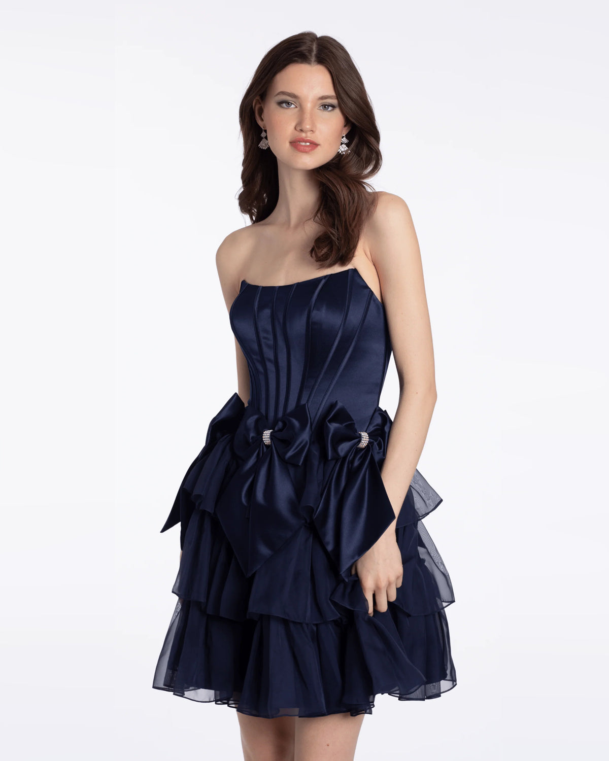 strapless fit-and-flare maxi homecoming dress - image 1