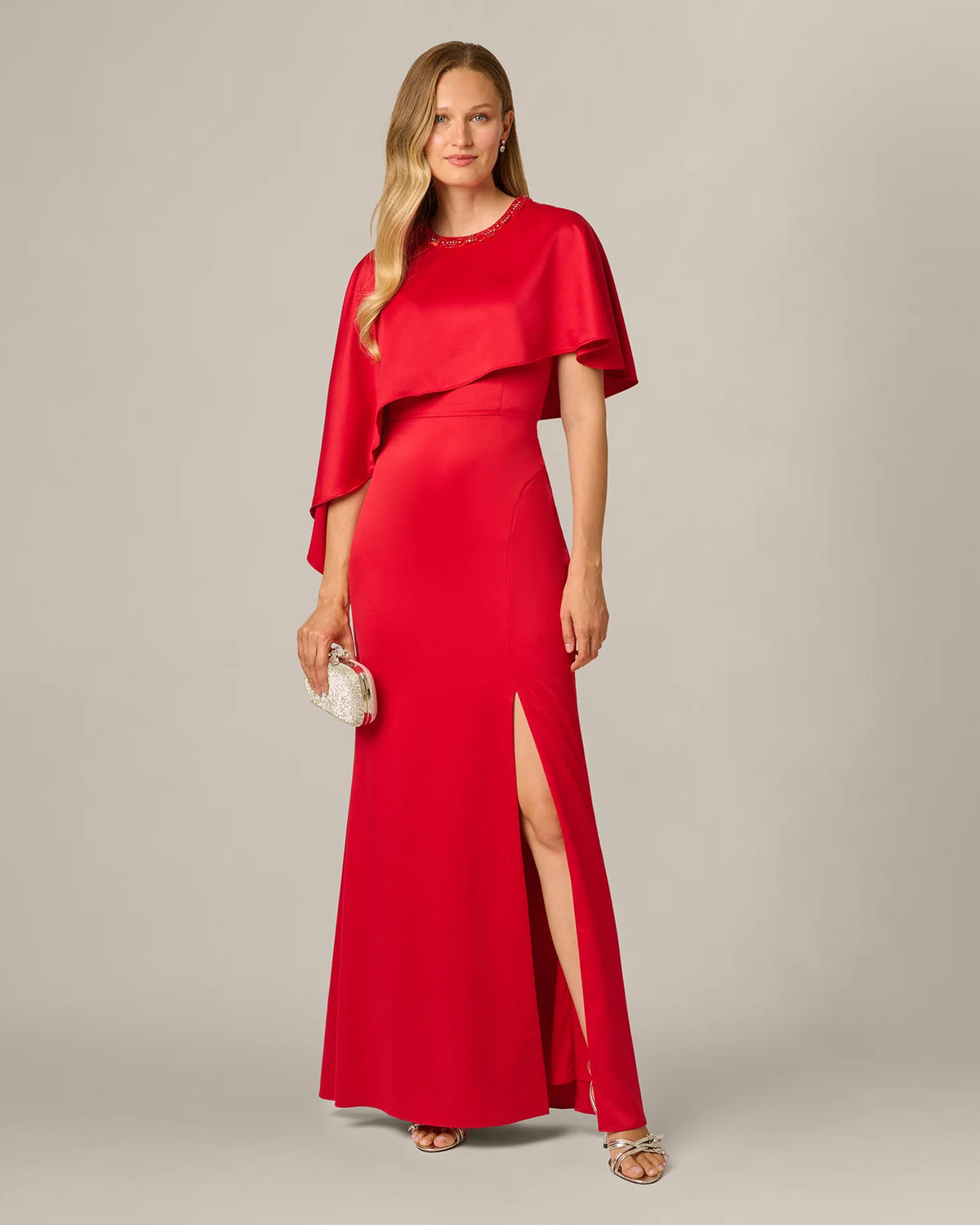 spaghetti strap a-line maxi mother of the bride dress - image 1