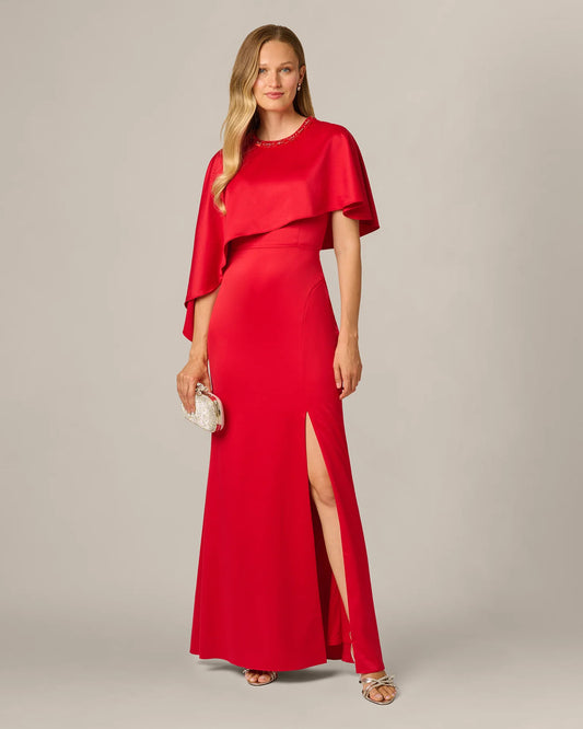 spaghetti strap a-line maxi mother of the bride dress - image 1